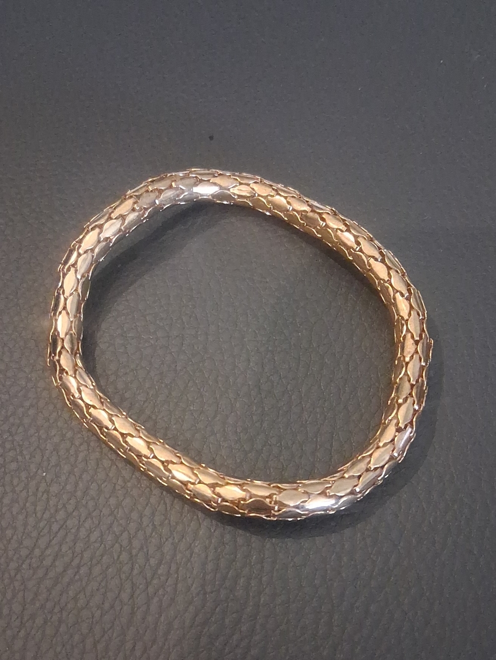 Gold-Tone Braided Snake Chain Bangle Stretch Bracelet